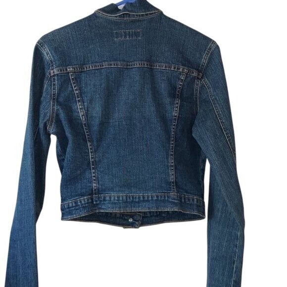 Womens Jalate Denim Cropped Jacket Medium Blue With Button Front & Pockets - Picture 5 of 7